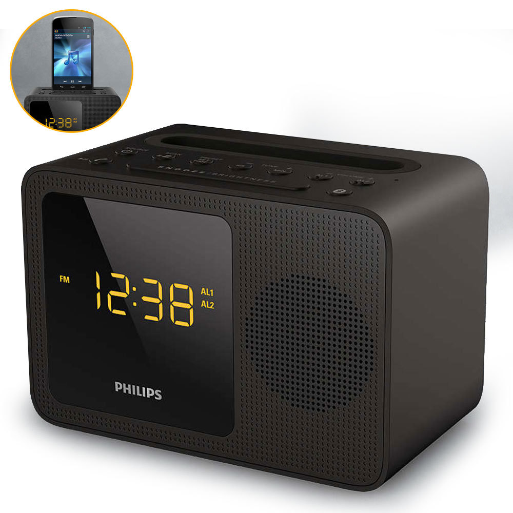 Radio Reloj Despertador Philips AJT5300 Bluetooth Dual iPhone/Android