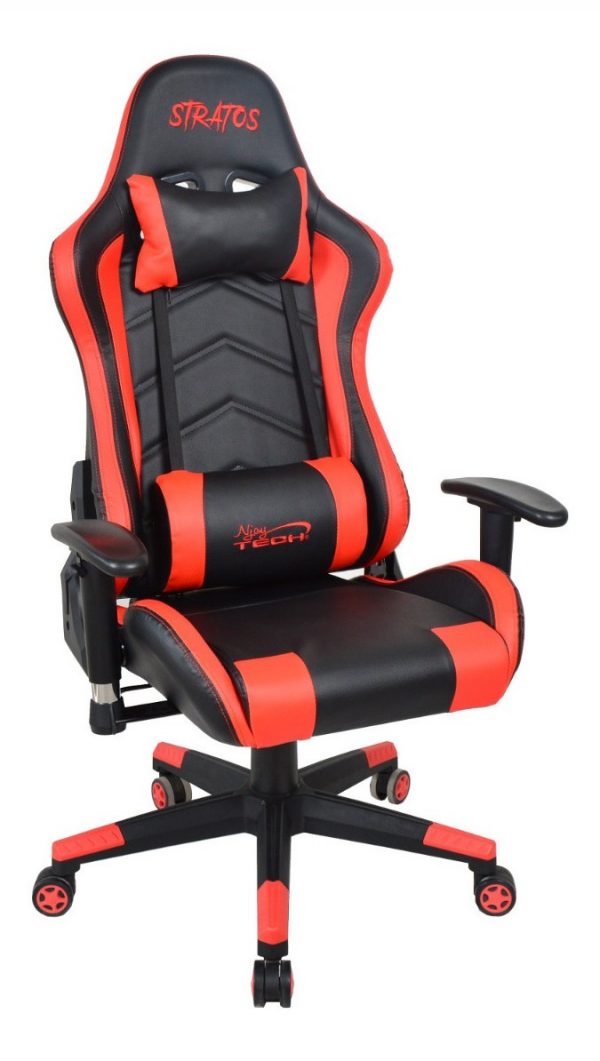 Silla Gamer Stratos Njoytech 2d 180° Negro Rojo - Imagen 2