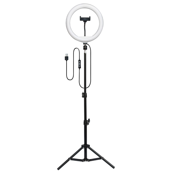 Anillo Aro De Luz Led 26cm Con Atril Microlab 9070
