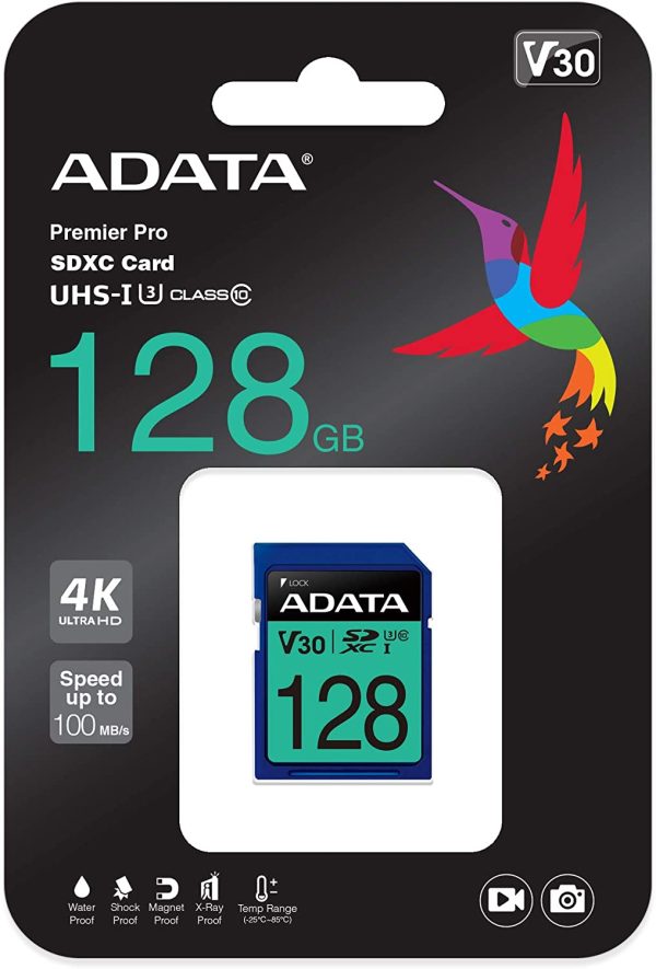 memoria sd adata 128 gb v30 hd clase 10 azul (copia)