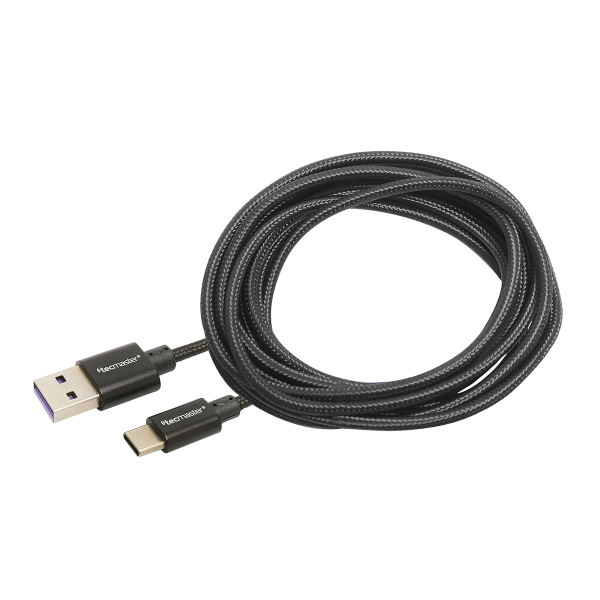 cable tecmaster micro usb 2,5 metros reforzado negro (copia)