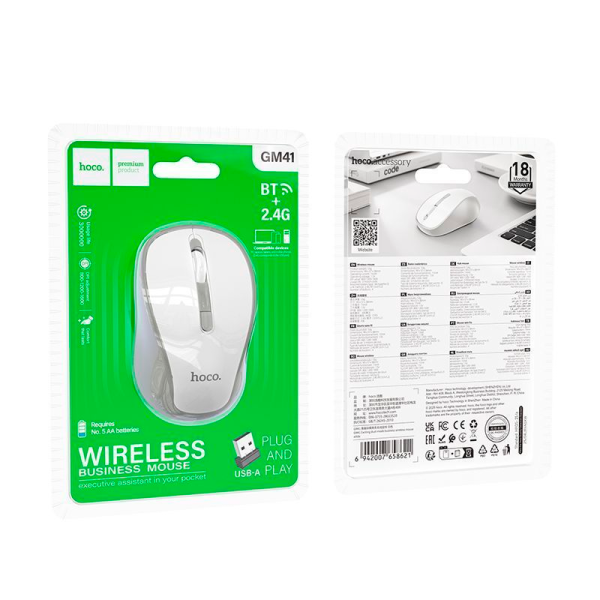 mouse inalámbrico hoco di04 plus 1200 dpi negro (copia)